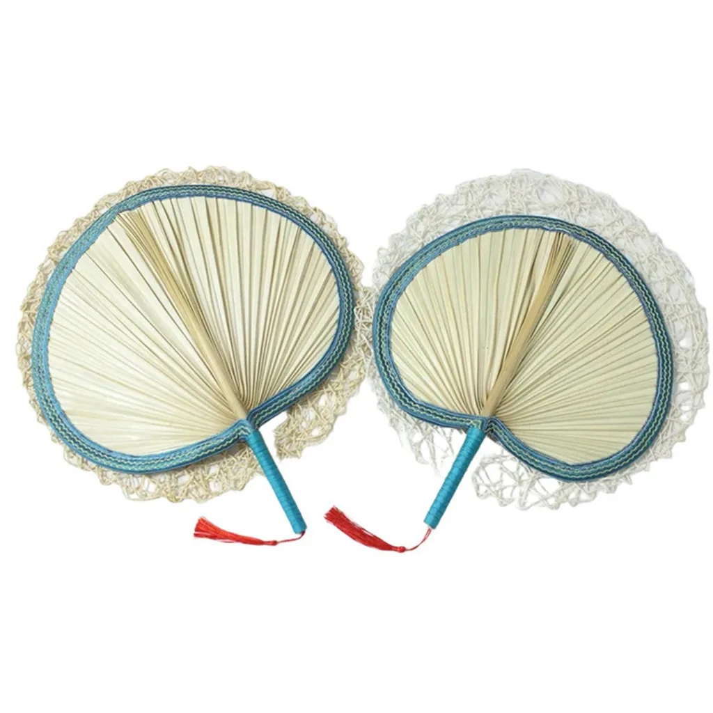 

Woven Straw Blower Palm Leaf Cooling Classic Handmade Handheld Fan Aesthetic Portable Ventilator Authentic Braided Summer Gear