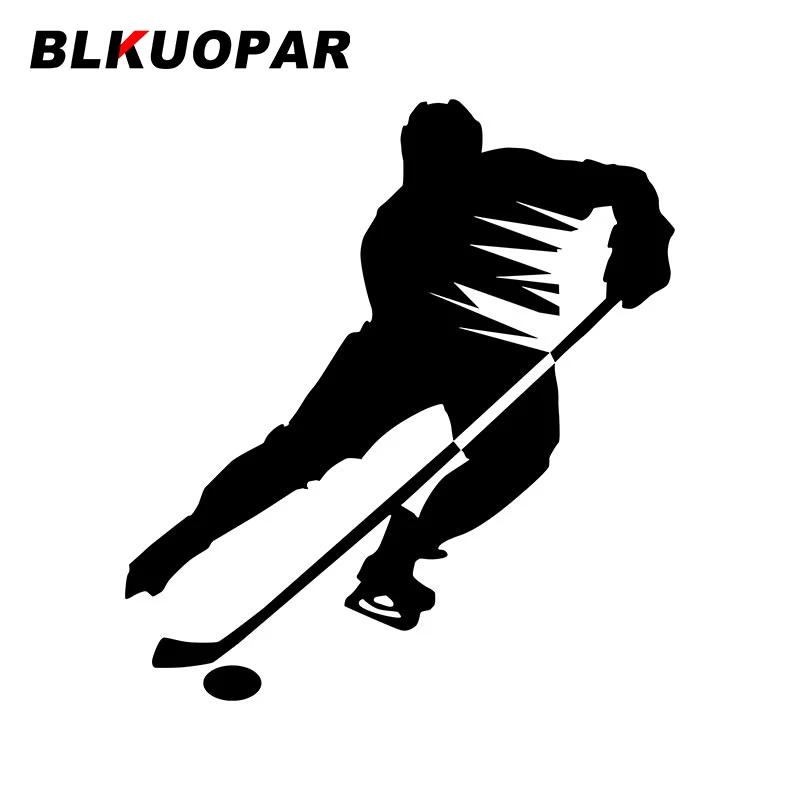 BLKUOPAR A Gliding Hockey Player Funny Car Stickers Cute Personality Decal Occlusion Scratch Laptop Bumper Graphics Car Goods