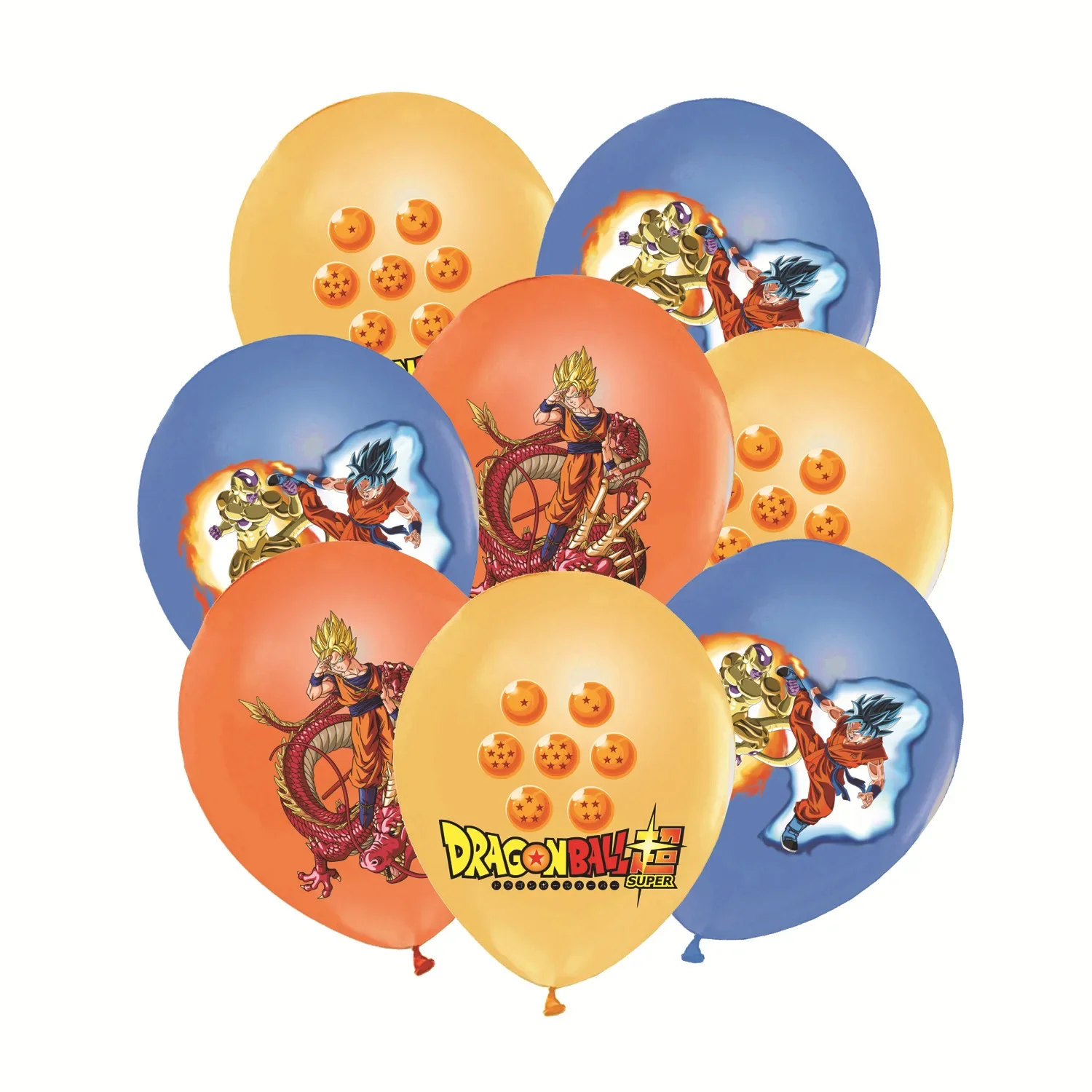 Banderines desechables de dibujos animados de Dragon Ball wukong, suministros para fiestas de cumpleaños, decoración para Tartas, conjunto de globos colgantes