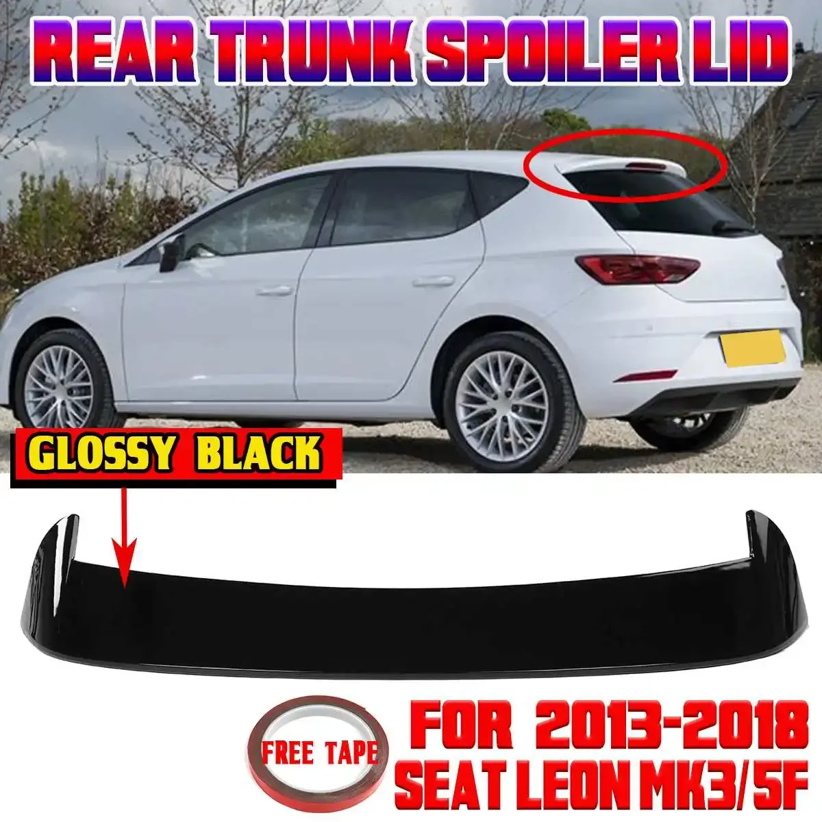 

High Quality Car Rear Trunk Spoiler Lid Spoiler Extension For SEAT For LEON MK3 / 5F 2013-2018 5 Door Car Rear Wing Lip Body Kit