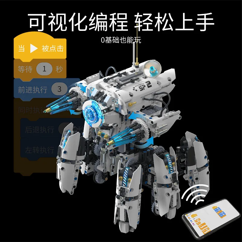 AUF LAGER MOC Technische Ferngesteuerte Science-Fiction-Kriegsmaschinen Bausteine Ziegelsteine Montage-Spielzeug für Kinder Geschenkset