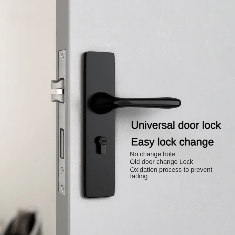 Household universal door lock, lock core, no modification hole, room door handle, adjustable door lock, lock replacement