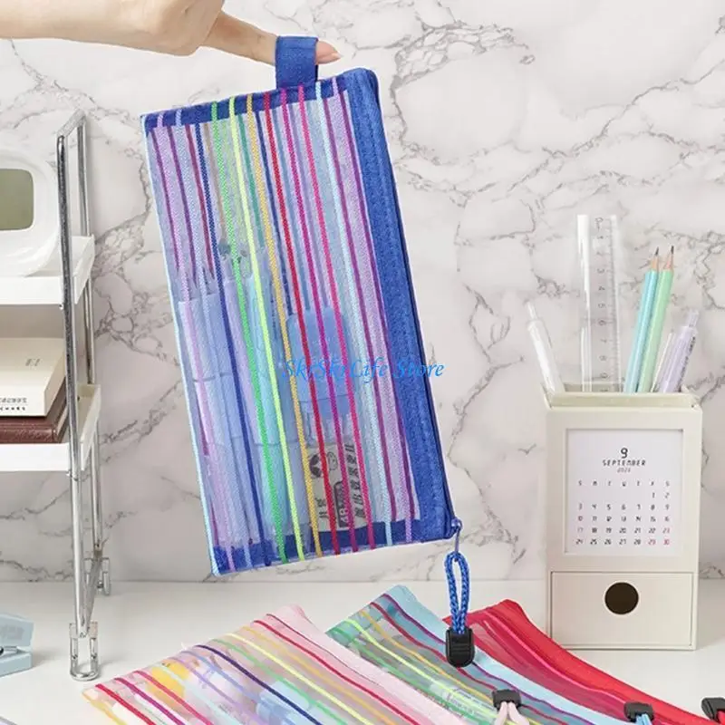 

E65E 20 Pcs Zipper Bag Document Bag Mesh Zipper Bags for Classroom Organization