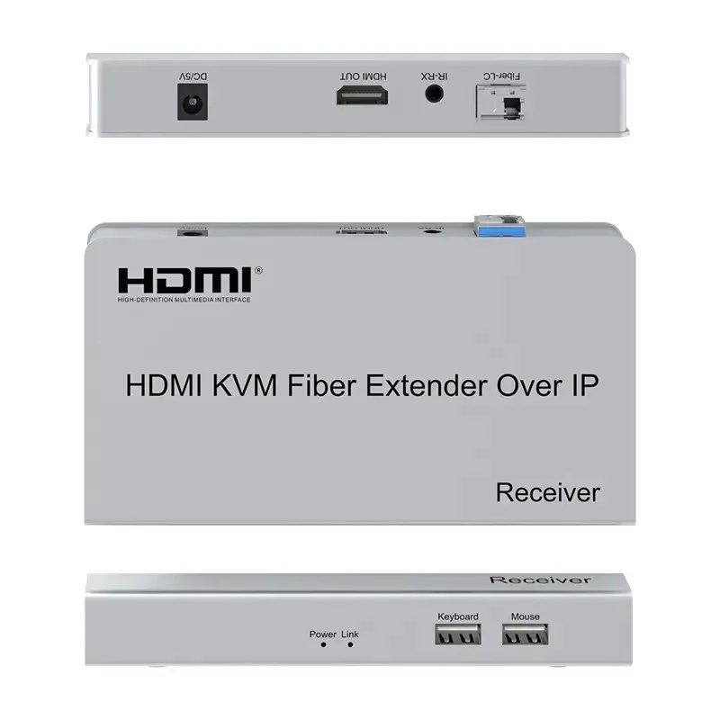 Estensore in fibra KVM IP HDMI da 20 km su cavo in fibra ottica LC 1080P HDMI a ricetrasmettitore in fibra ottica Supporto da TX a molti RX