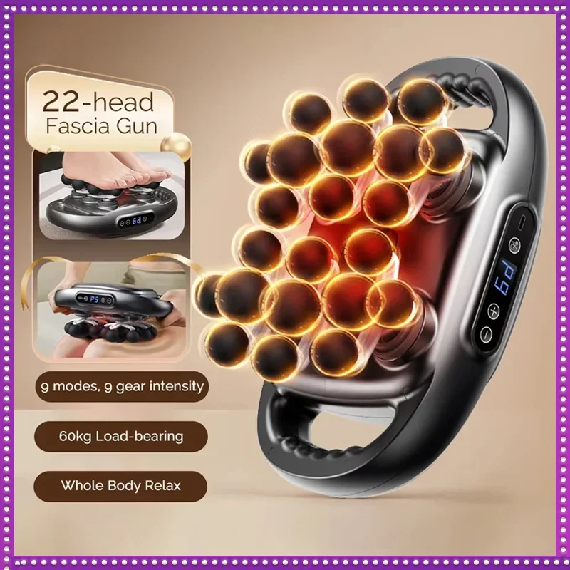 

Пистолет для фасции с 22 головками, высокочастотный вибрационный массажный пистолет для тела, массажер для спины и талии, массажер для шеи, плеч, мышц Masajeador