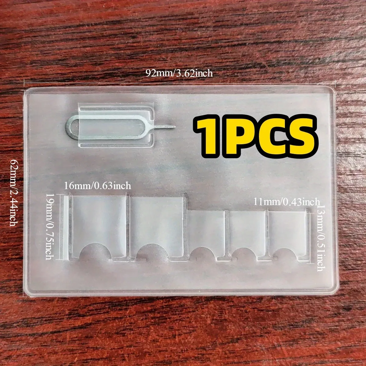 SIM Card Storage Case with SIM Pin Removal Tool - Clear Organizer with SIM Slot, ID Holder, Compact Phone SIM Protector