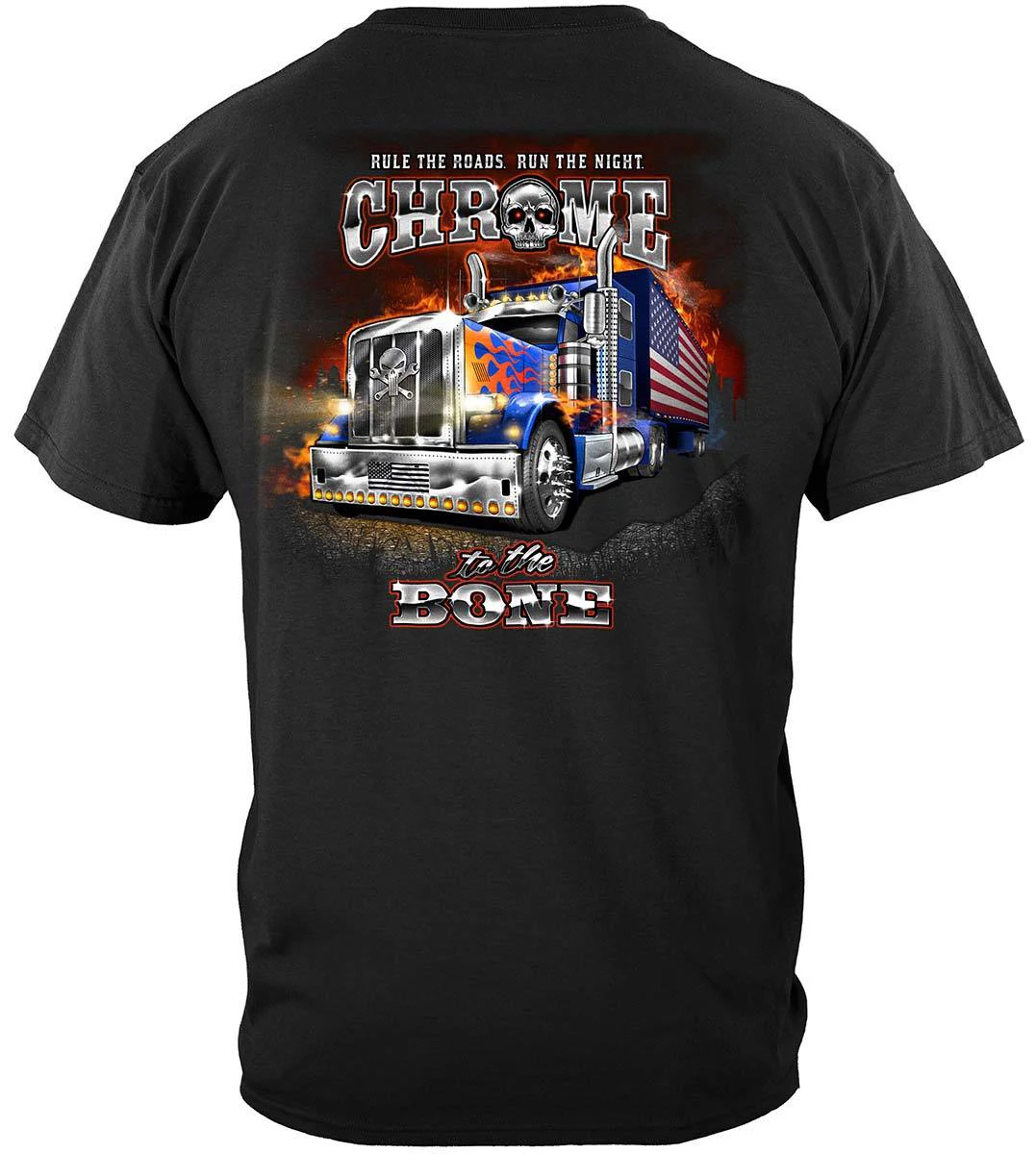 Rule Roads, Run The Night. American Night Train Trucker Gift T Shirt. New 100% Cotton Short Sleeve O-Neck Tshirt Casual Mens Top