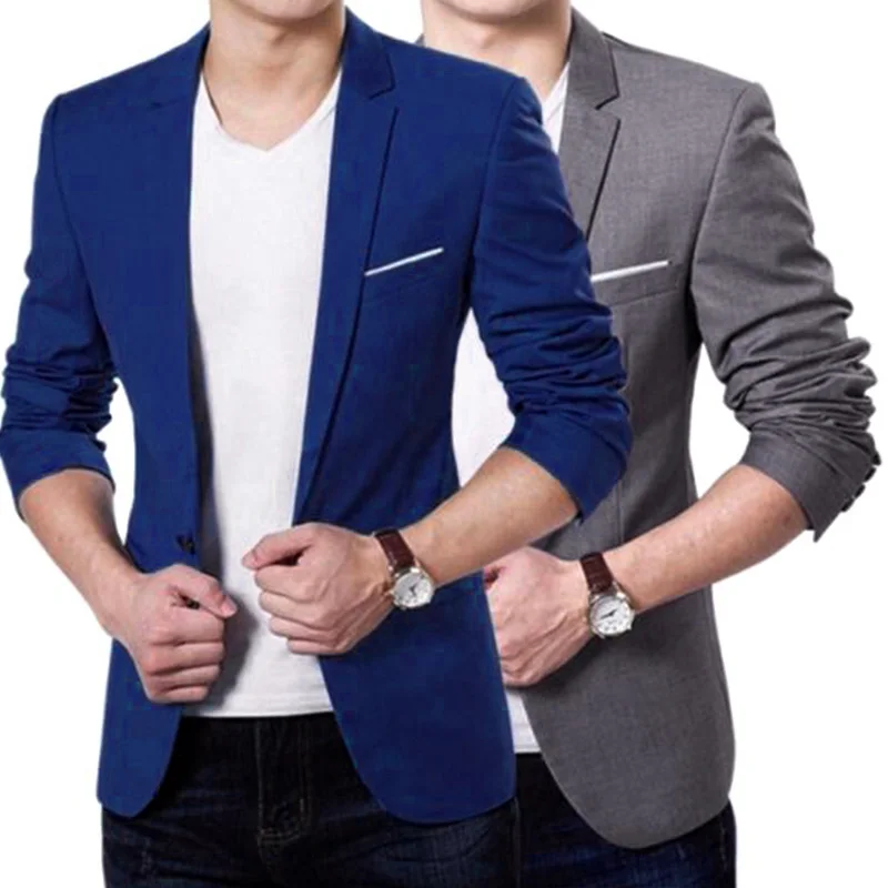 New Men's Casual Slim Fit Formal Button Suit Blazer Coat Jacket Tops Wedding Tuxedos Business Gentleman Suits Men's Clothing