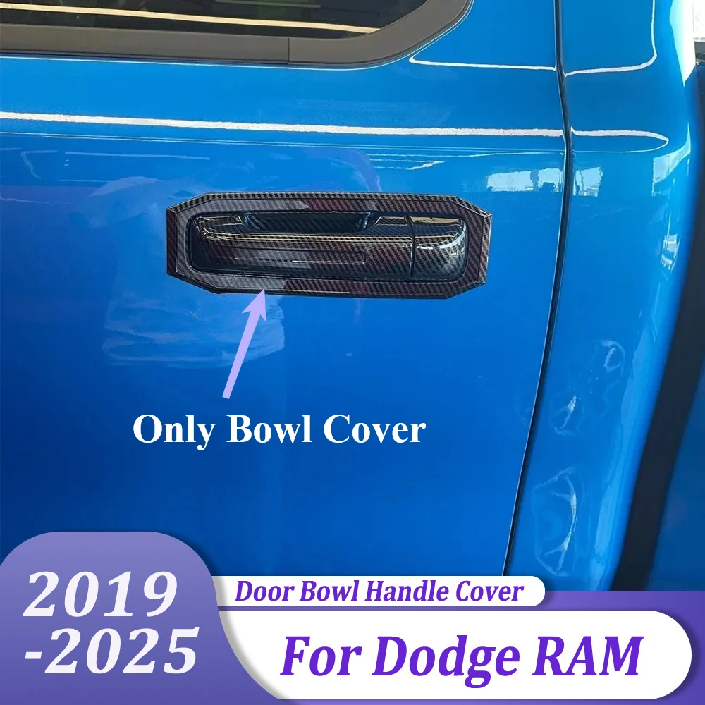 

ABS Chrome Styling Car Accessories Side Door Handle Bowl Cover Trim Sticker For Dodge RAM 2019-2022 2023 2024 2025