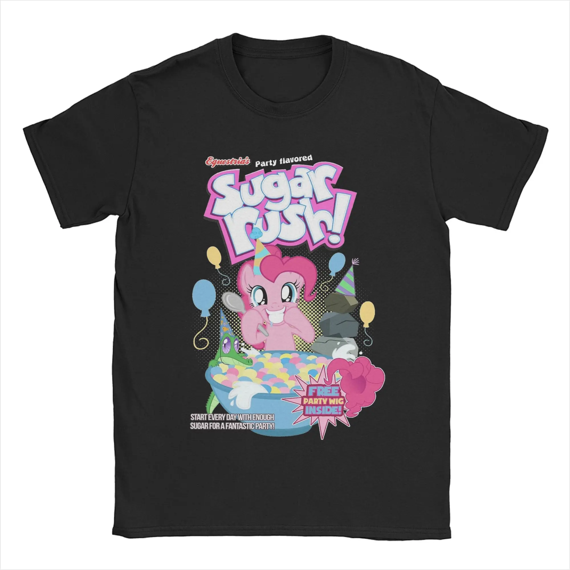 Party Flavored Sugar Rush Pinkie Pie T Shirts Men's  Pure Cotton Leisure T-Shirts Crew Neck mlped Tee Shirt Tops Gift Idea