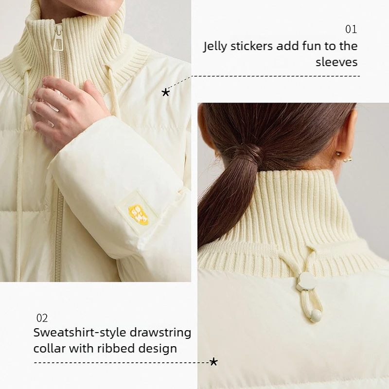 Amii أسفل معاطف 2025 شتاء جديد عادية الصلبة تنوعا الياقة المدورة أسفل سترة للمرأة طويلة الأكمام فضفاضة الدافئة بلوزة طويلة 12514001