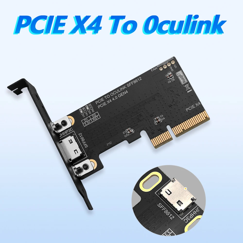 

ADT-LINK PCIe X4 To Oculink SFF8611 8612 Adapter Card PCIE 4.0 SSD U.2 OCUlink Adapter Card Gaming PC Accessories with Baffle