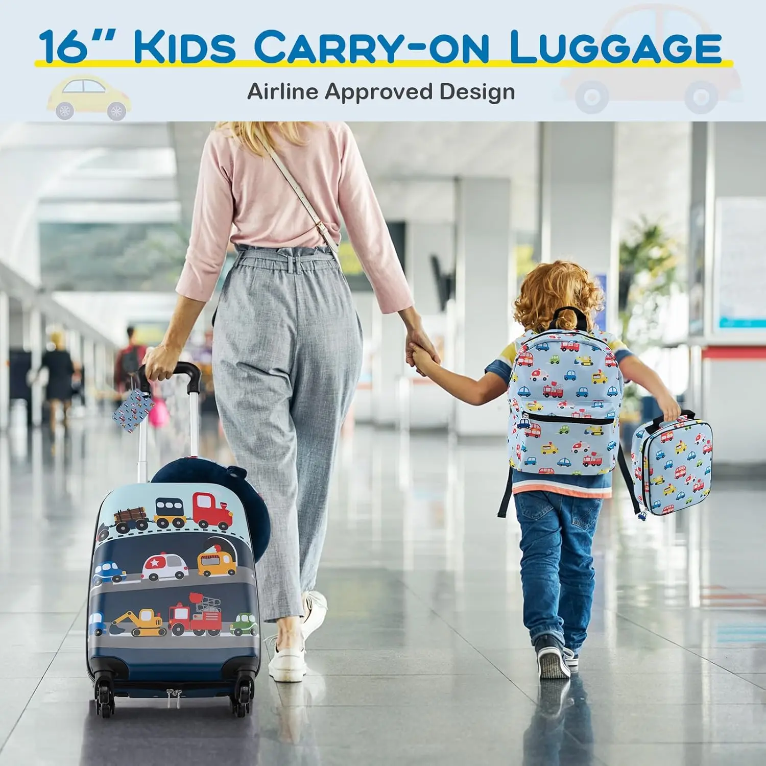 BABY JOY Kids Luggage, 5 Pieces Luggage Set w/ 16