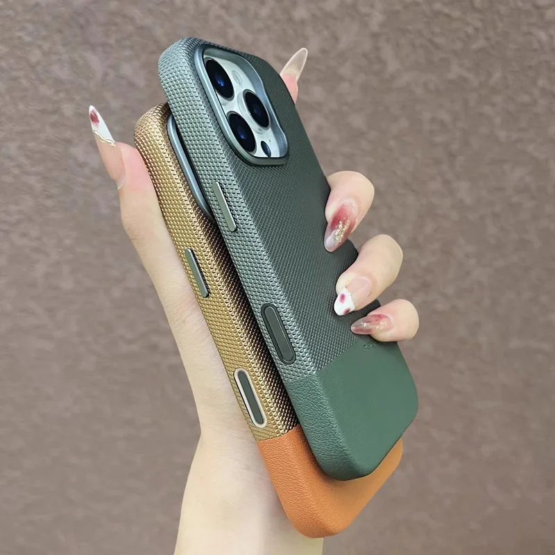 

HOCE с кнопкой управления камерой, магнитный чехол для iPhone 17 16 Pro Max 17, цветной кожаный противоударный чехол с беспроводной зарядкой Air Hit