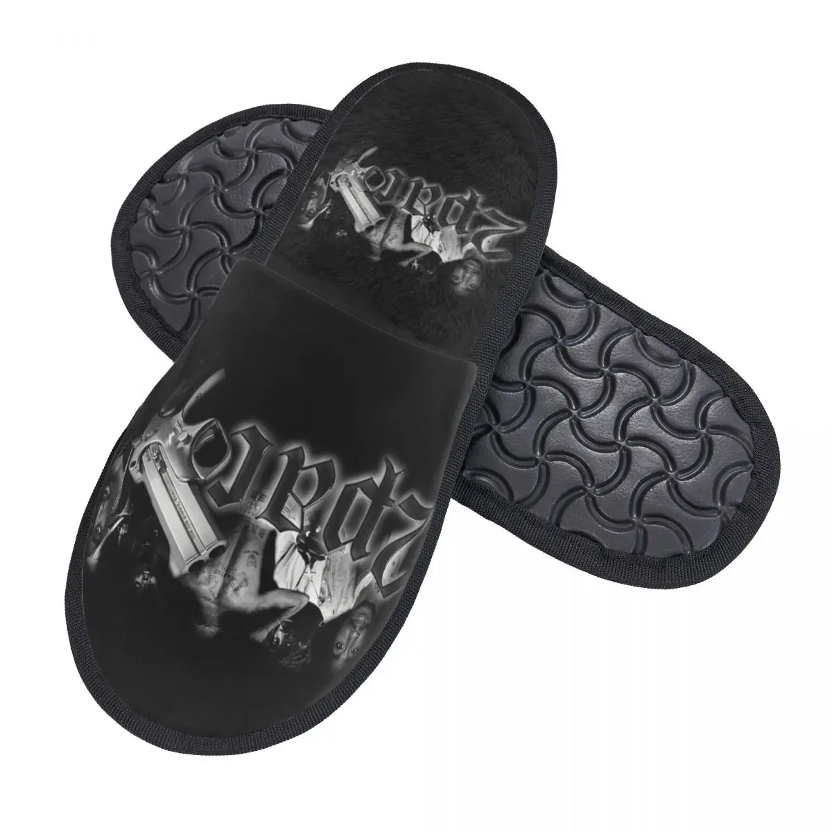 Custom Rapper Tupac 2P-pac Hip Hop Comfort Scuff พร้อมรองเท้าแตะโฟมหน่วยความจําผู้หญิง Spa House รองเท้า