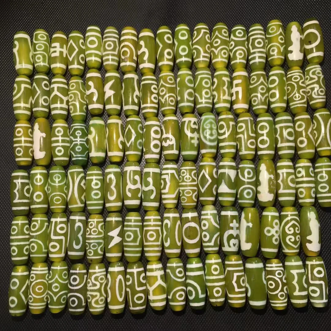 XD04 100pcs/lots Green Color Fine Natural Agate Stone 12*30mm Perfect appearance  Differnet Patterns High quality