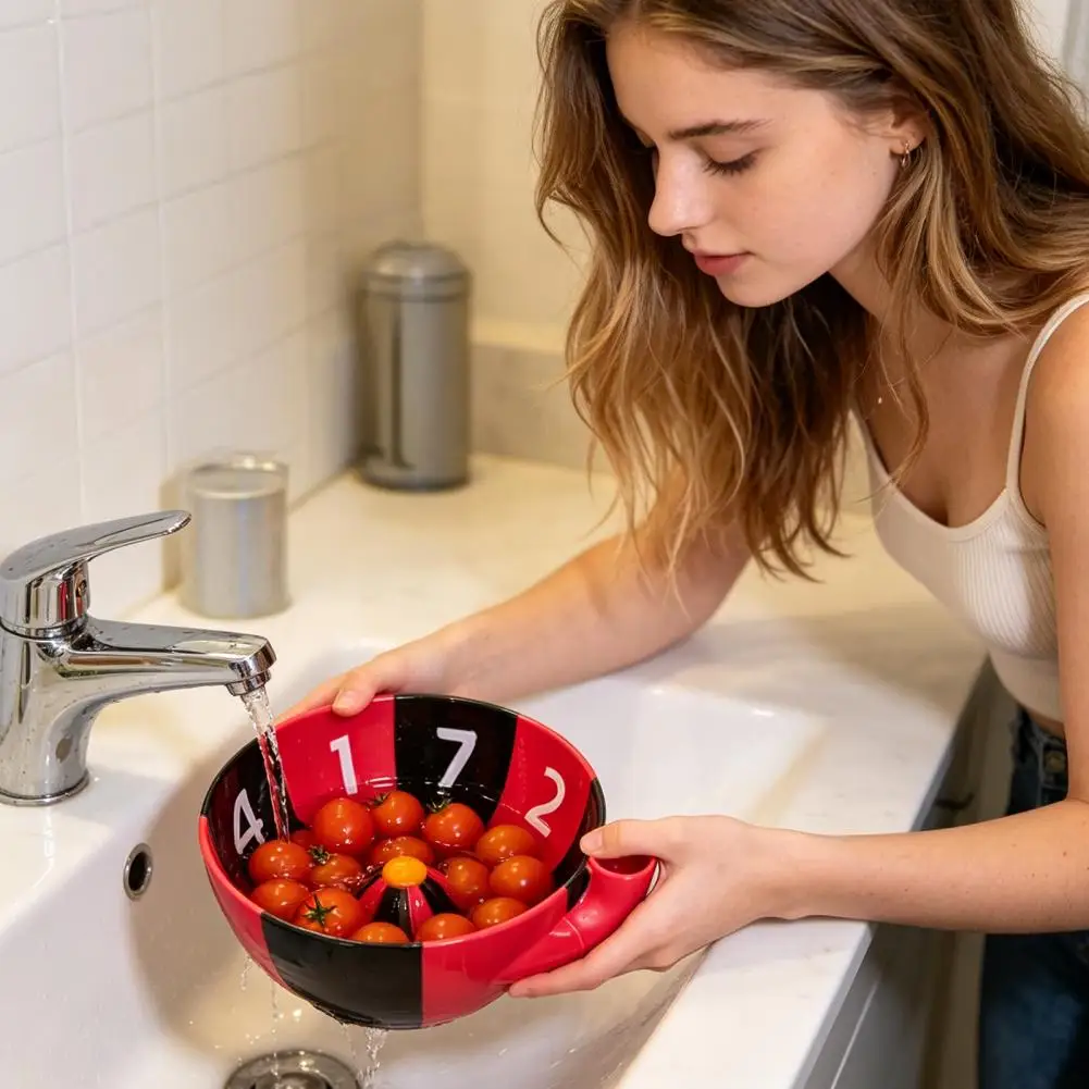 Berry Bowl 360 Degree Berry Washer Berry Washing Bowl with 360-degree Self Spinning Colander Quick Drain System Fruit Vegetable