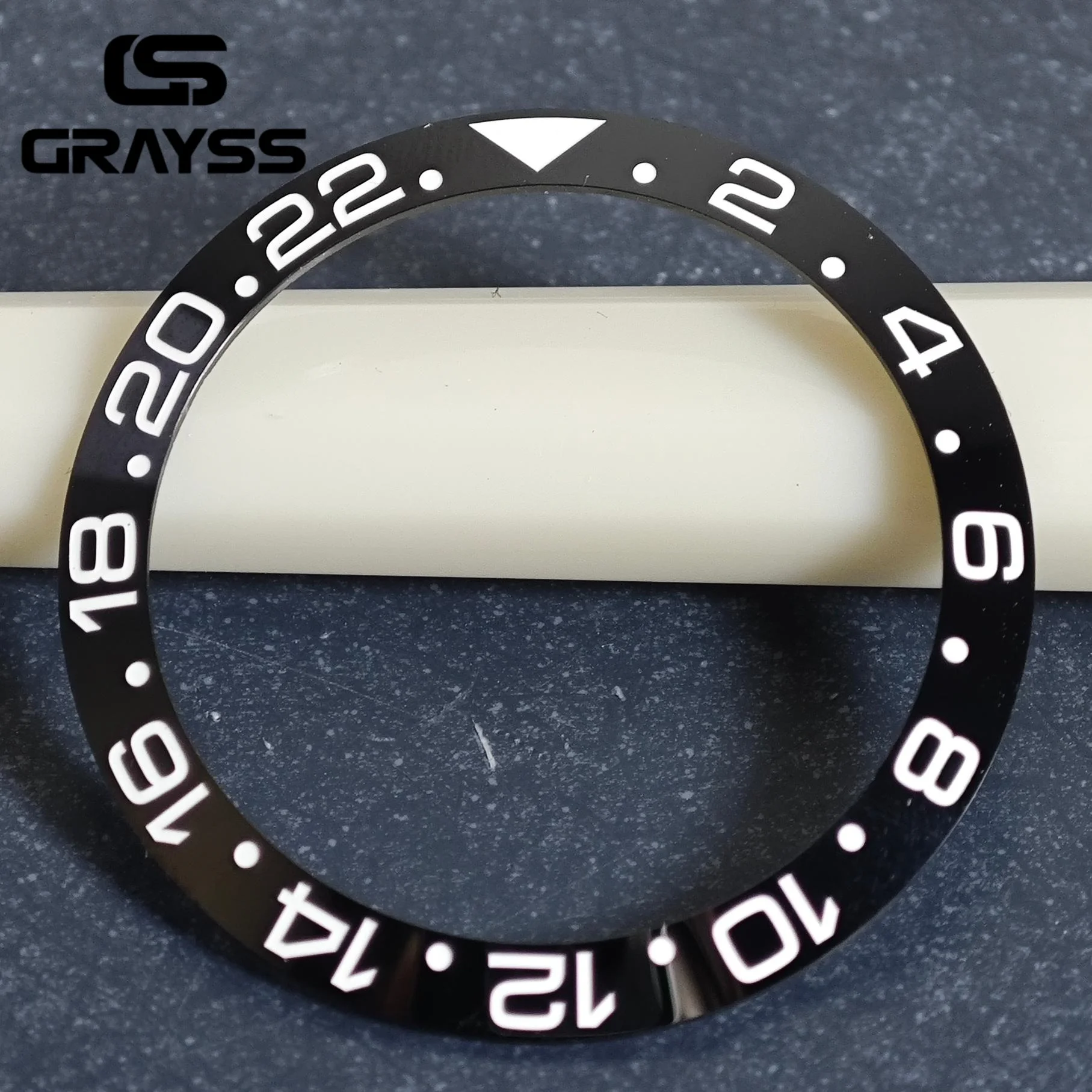GRAYSS 38mm Keramik Für 40mm SUB Uhrengehäuse Legierung Uhr Lünette Einsatz Ring Hang NH35 NH34 GMT Tauchen Männer Uhr Teil Zubehör