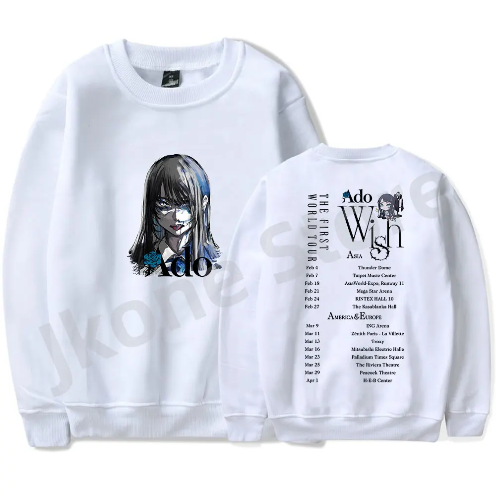 Ado Wish Tour Merch Sweatshirts Women Men Fashion Casual Singer Crewneck Long Sleeve