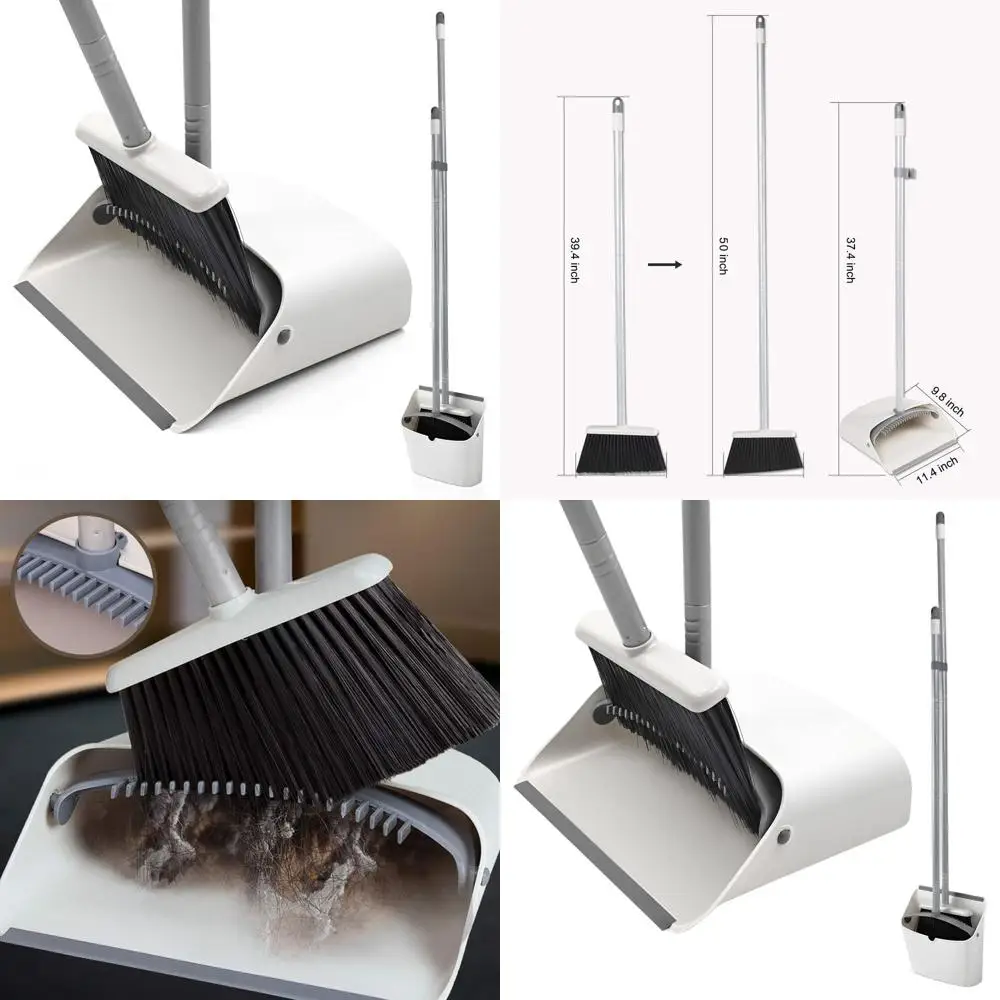 

Upright Lightweight Broom and Dustpan Set for Easy Storage, Ideal for Home, Kitchen, Office, and Lobby