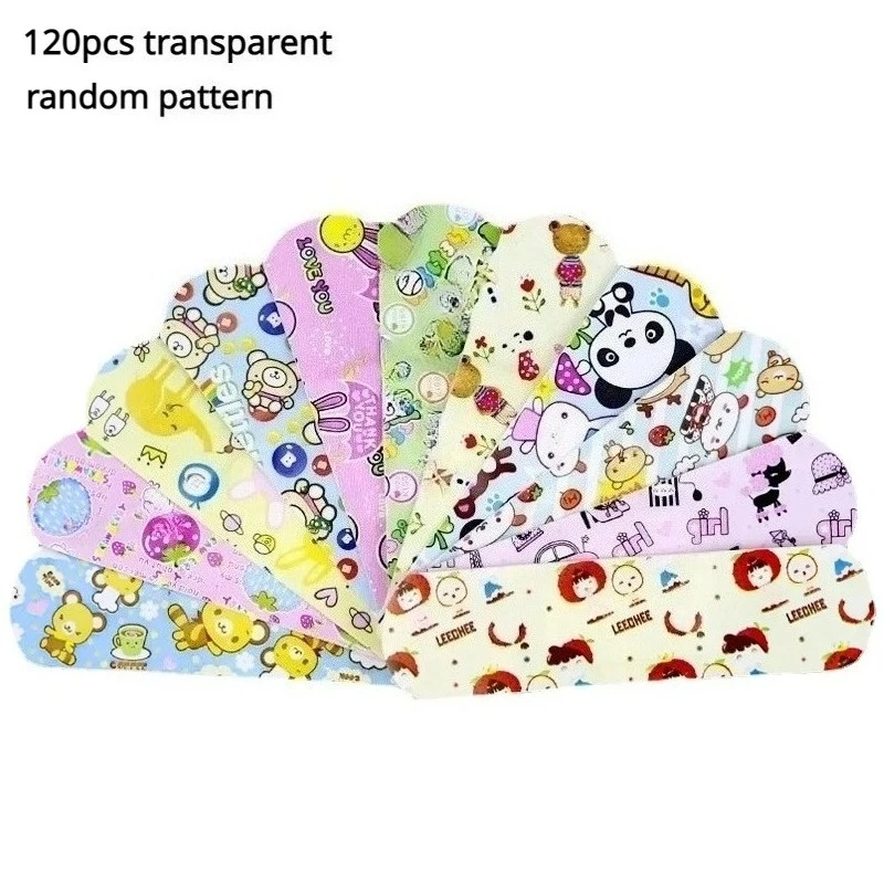 100pcs/120pcs Cartoon Band Aid Transparent Non-transparent Available Kawaii Plaster Wound Dressing Patch Adhesive Bandages
