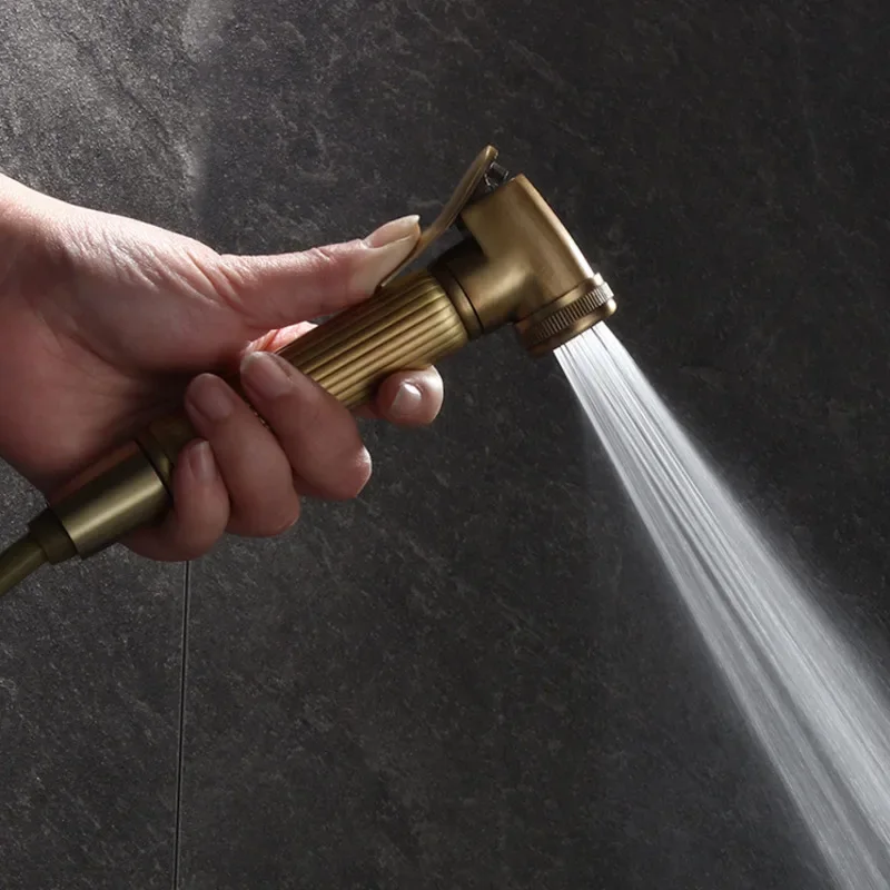 앤티크 변기 스프레이건 세트, 내부 가압 깍지, 황동 분무기, 강력한 얼룩 제거 건, 고압 욕실 청소