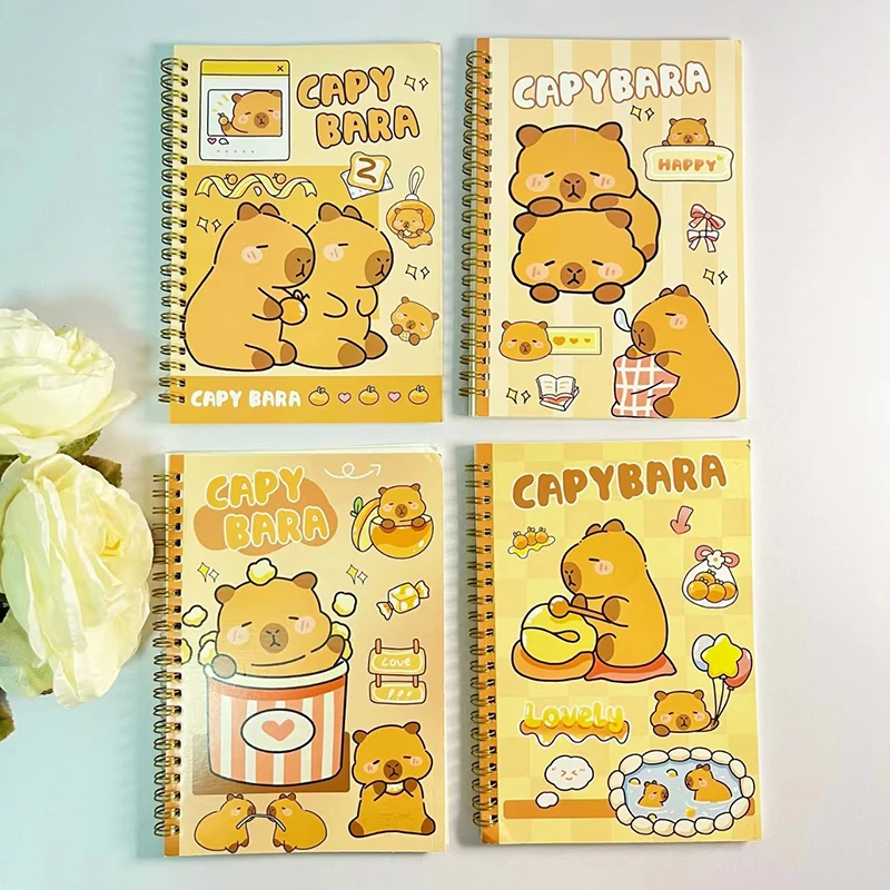 Lindo Capybara A5 bobina cuaderno libro de ejercicios Bloc de notas diario escuela suministros de papelería de aprendizaje volver a la escuela regalo para niños