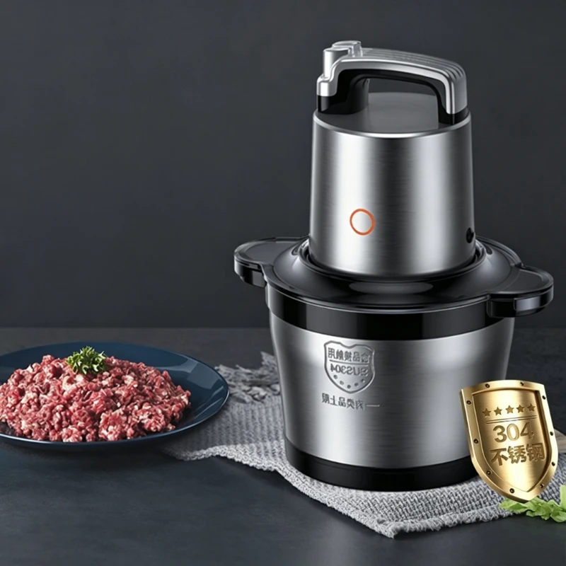 Electric Meat Grinder 5L Stainless Steel Food Processor Multi-functional Auto Chopper for Home Kitchen Heavy Duty Mincer