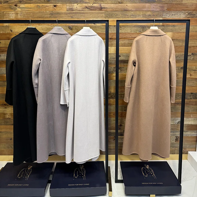 New Autumn/Winter Long Double-Faced Wool Coat