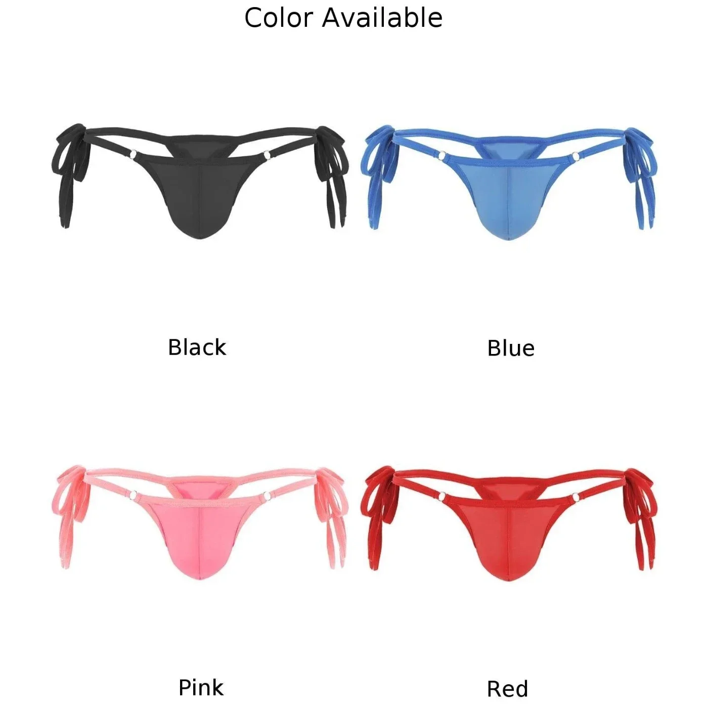 Mens Sexy Ice Silk Steel Ring Seamless Underwear Long Thin Belt T-Back Thongs Mini Bikini Briefs Panties Low Rise Men\'s G-string