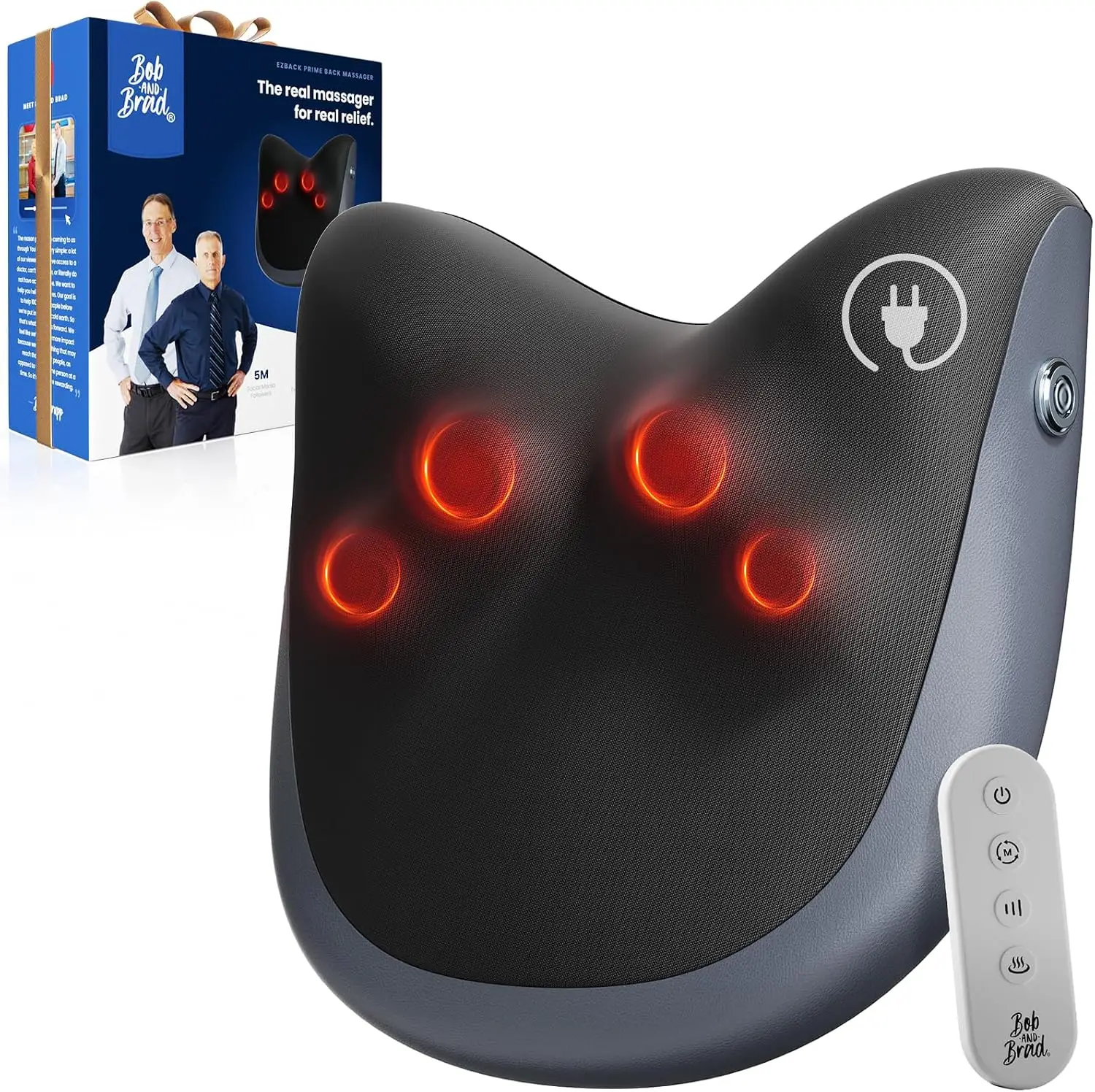 

Corded Shiatsu Back Massager with Heat, 4D Kneading, Ergonomic Design for Pain Relief, FSA/HSA Eligible, Gift for Men & Women