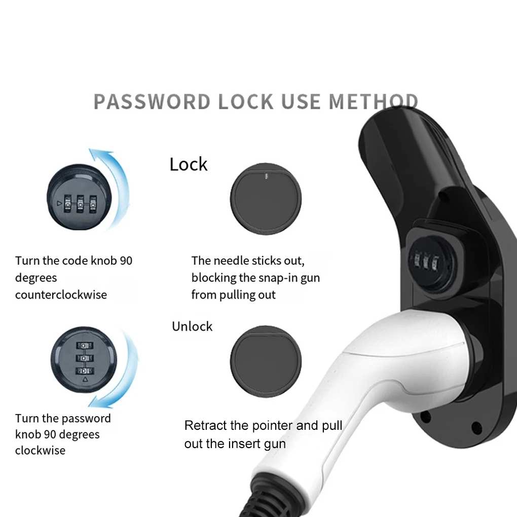 EV Charger TYPE 2 Holder with lock Hang Cable Hook For Electric Car Wall Mount Charger Bracket Connector - Image 6