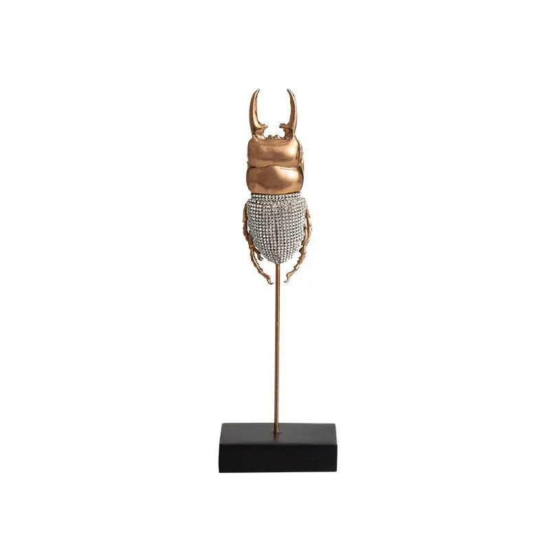 Creative light luxury simple abstract silver diamond beetle ornament hotel fashion home table decoration handicrafts