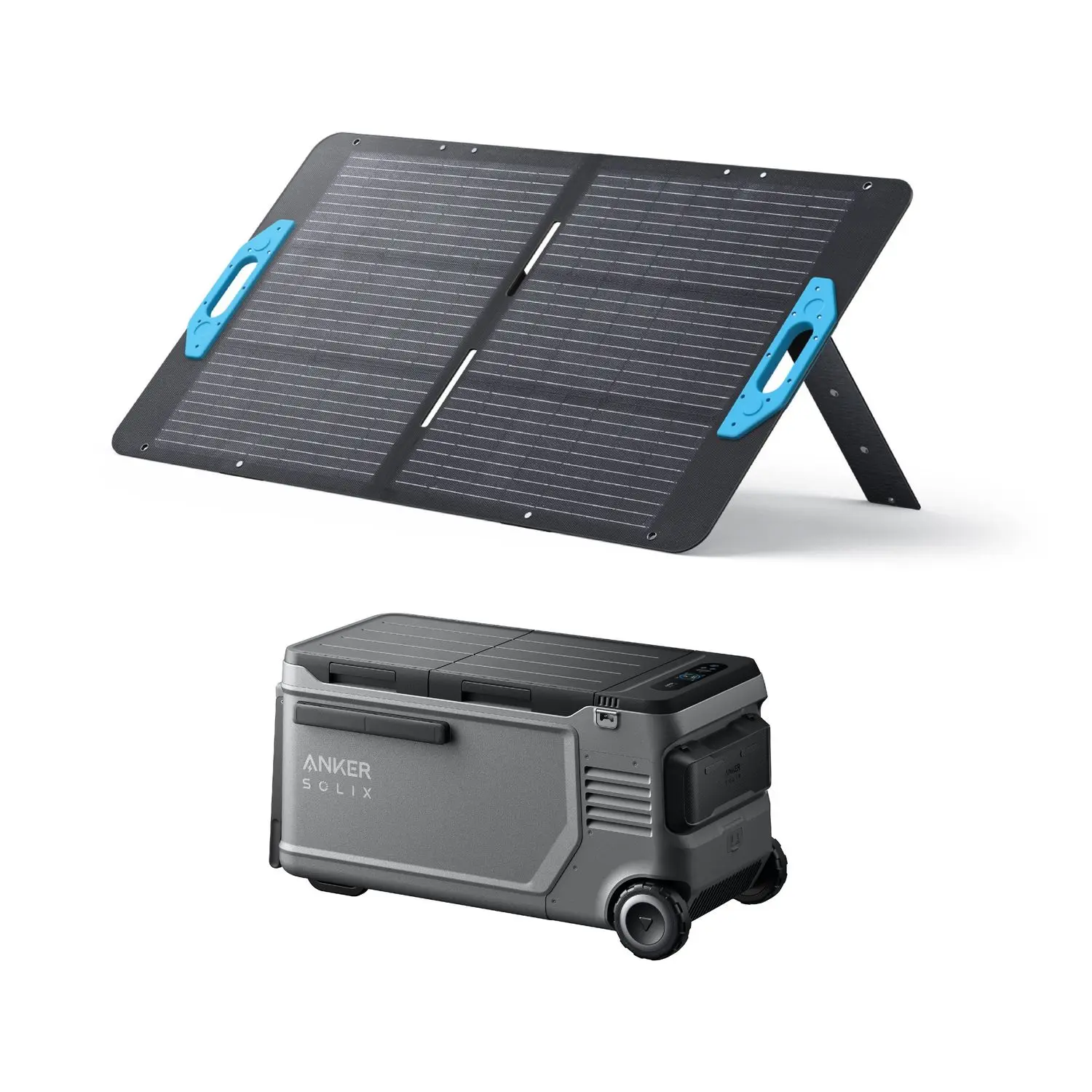ANKER SOLIX EverFrost 2 58L + PS100 100W Pack nevera eléctrica portátil de gran capacidad con panel solar para road trips y camping