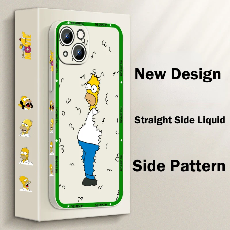 جراب هاتف Simpsons Bart لهاتف Apple iPhone ، حبل أيسر سائل ، غطاء ناعم ، 15 ، 14 ، 13 ، 12 ، 11 Pro Max ، Plus ، 8 ، 7 ، SE