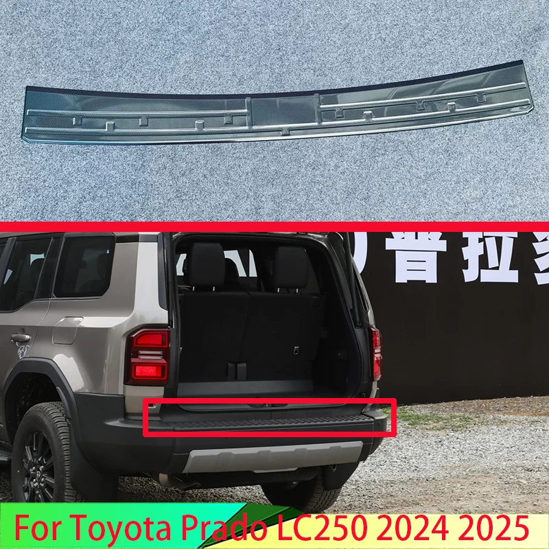 For Toyota Prado LC250 2024 2025 Stainless steel rear bumper protection window sill outside trunks decorative plate pedal