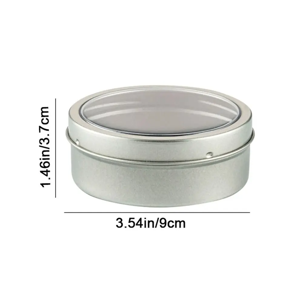 3Pcs Tinplate Magnetic Seasoning Containers Round Silver Seasoning Storage Box Wall-mounted Dustproof Fridge Storage Container
