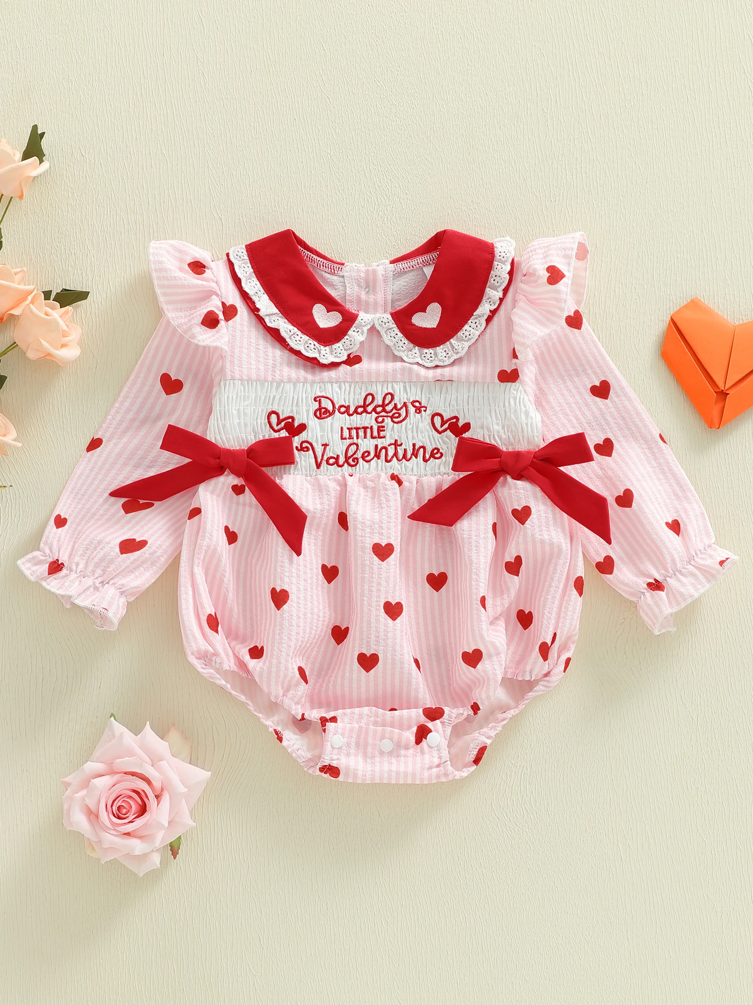 

Toddler Girl Jumpsuit Short Sleeve Ruffle Collar Floral Print Playsuit Summer Outfit for Baby Girl Birthday Party