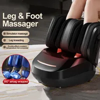 High Quality Air Pressure Electric Hot Heater Foot Massager Machine Vibrate Roller Bath Kneading Leg Foot Full Wrap Massage