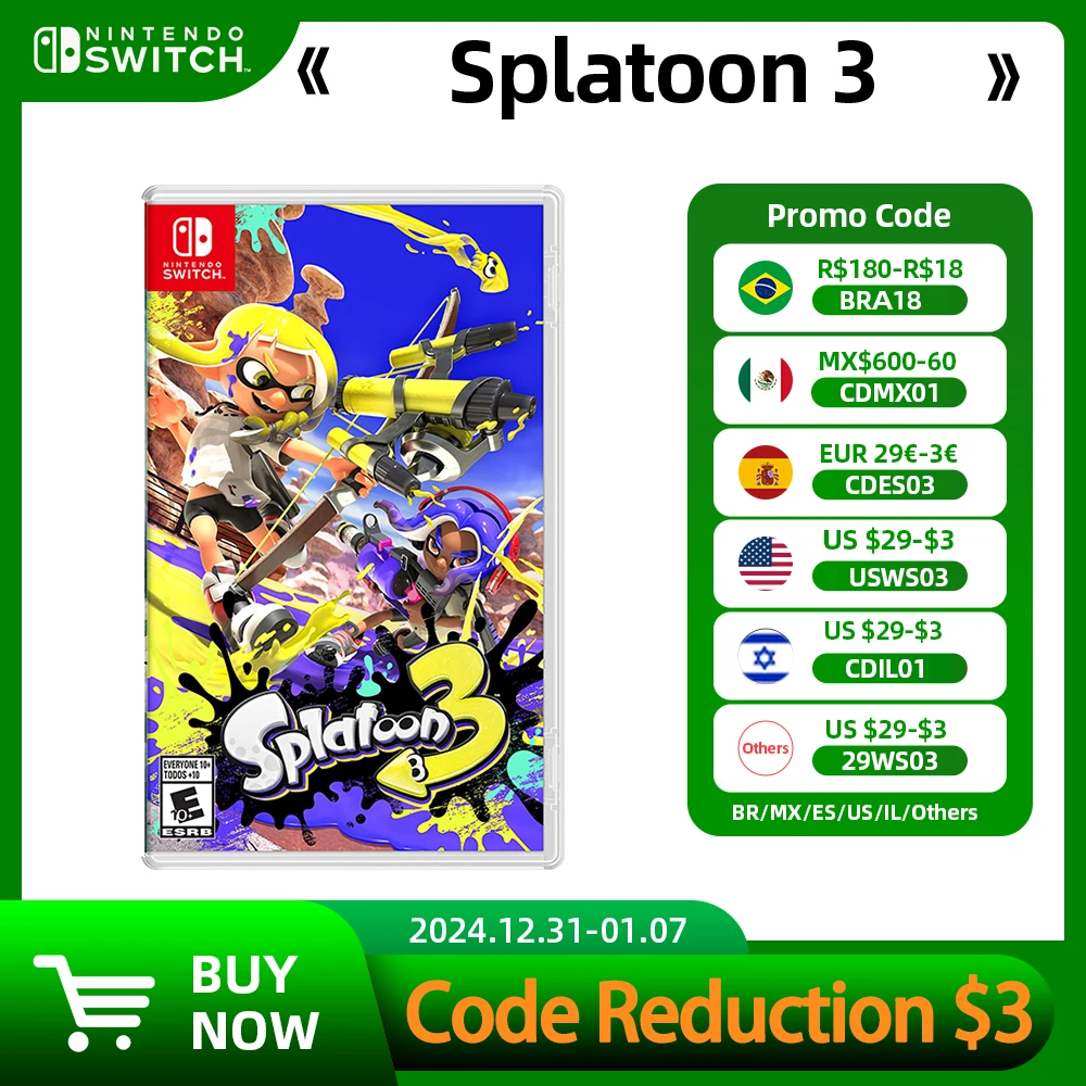 Nintendo Switch Game Deals - Splatoon 3 - Original Games Physical Cartridge EU Version Support TV Tabletop Handheld Game Mode