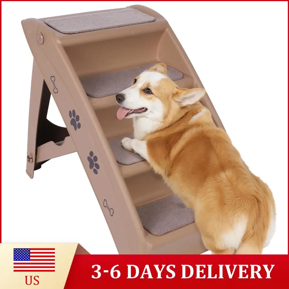 

4-Step Pet Dog Stairs Folding Cat and Dog Steps Non-Slip Dog Stairs Ramp Sofa Ladder Pet Furniture for High Bed Chair Couch Sofa