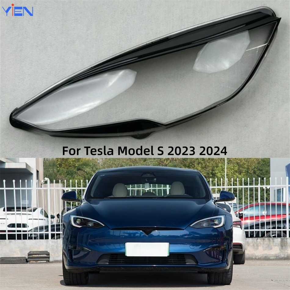 

Для Tesla Model S 2023 2024, автомобильные аксессуары, товары, крышка фары, крышка лампы, передняя фара автомобиля, крышка объектива, корпус фары