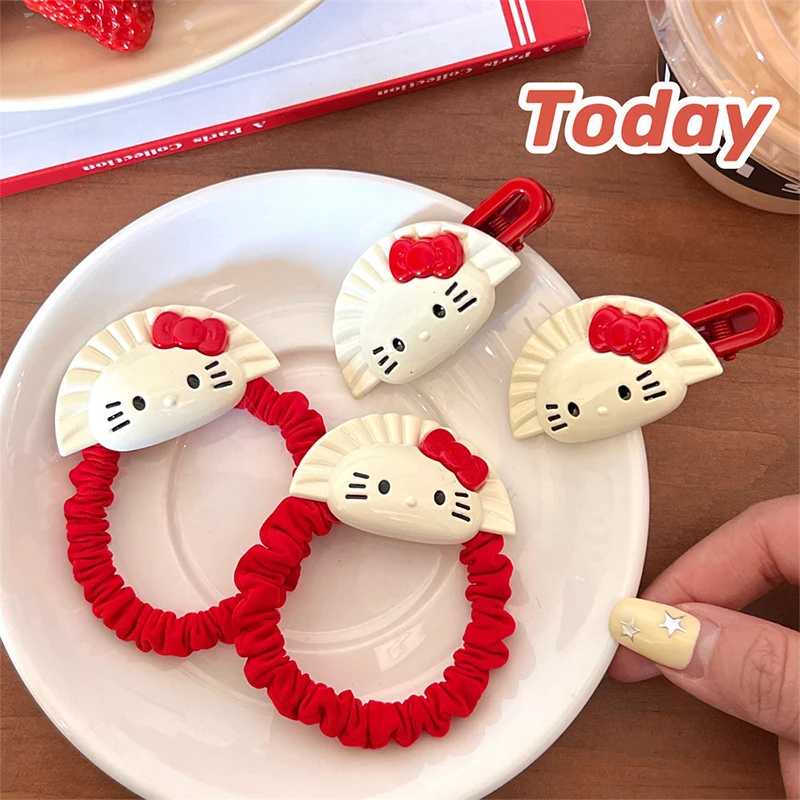 2 Stuks Mode Kawaii Cartoon Simulatie Dumplings Haar Clip Haar Touw Voor Meisjes Schattige Grappige Creatieve Haaraccessoires Geschenken