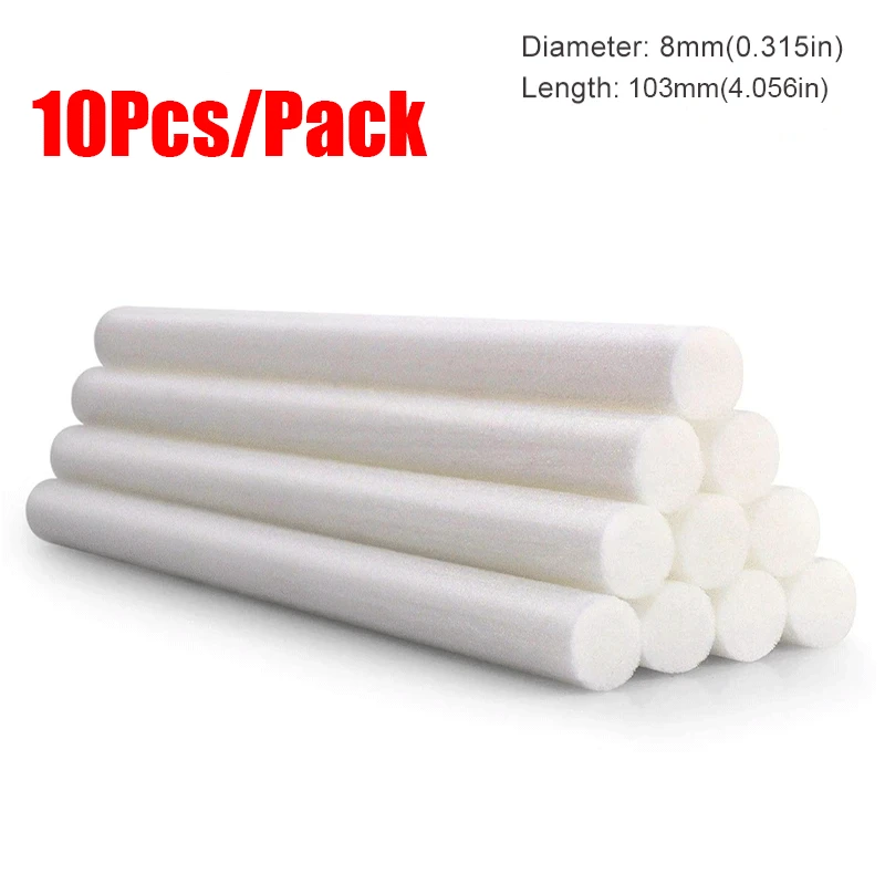 10 pz filtri umidificatore filtri diffusore di aromi nebulizzatore sostituire parti tamponi di cotone umidificatori d'aria filtro di ricambio 8*103mm
