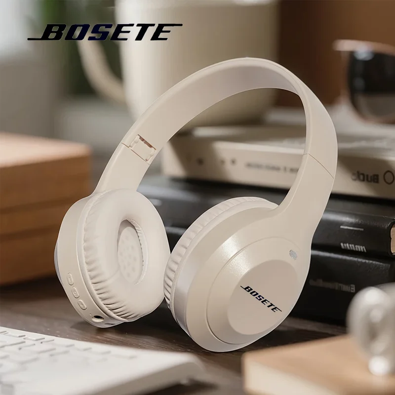 BOSETE New Over Ear ANC Wireless Headphones 45dB Adaptive HIFI Level LDAC Headphone Foldable Bluetooth 6.0 80Hrs Spatial Audio