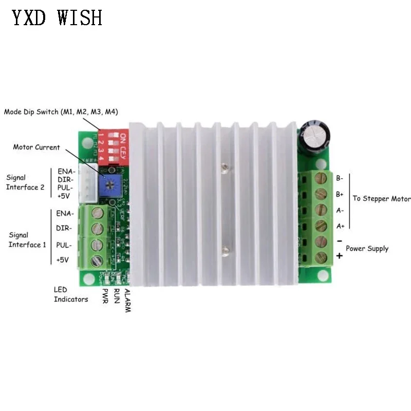 TB6600 Stepper Motor Driver Controller DC 10V-45V 4.5A CNC Single-Axis Motor Driver Controller Board 6N137 Stepper Motor Board