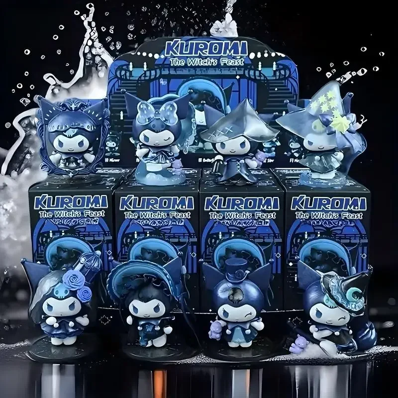 Nueva caja ciega Sanrio, figuras Kawaii Kuromi, juguetes, muñecas de la serie Poker Kingdom Spade, adornos de escritorio para niñas, regalos de navidad