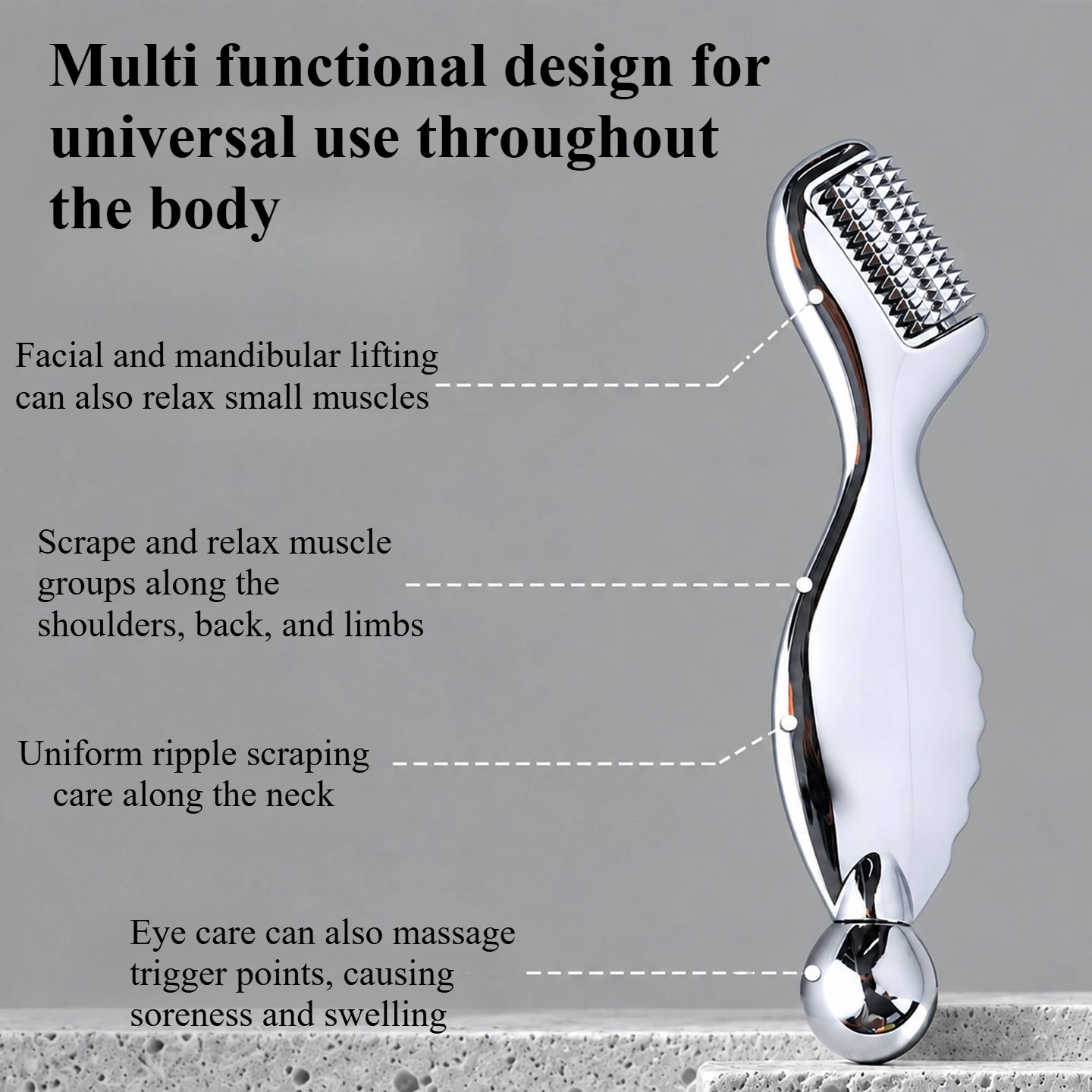 Roller Fascia Head Skin Massage Rib Pulling Stick Face Mandibular Line Firming Rib Pulling Facial Massager