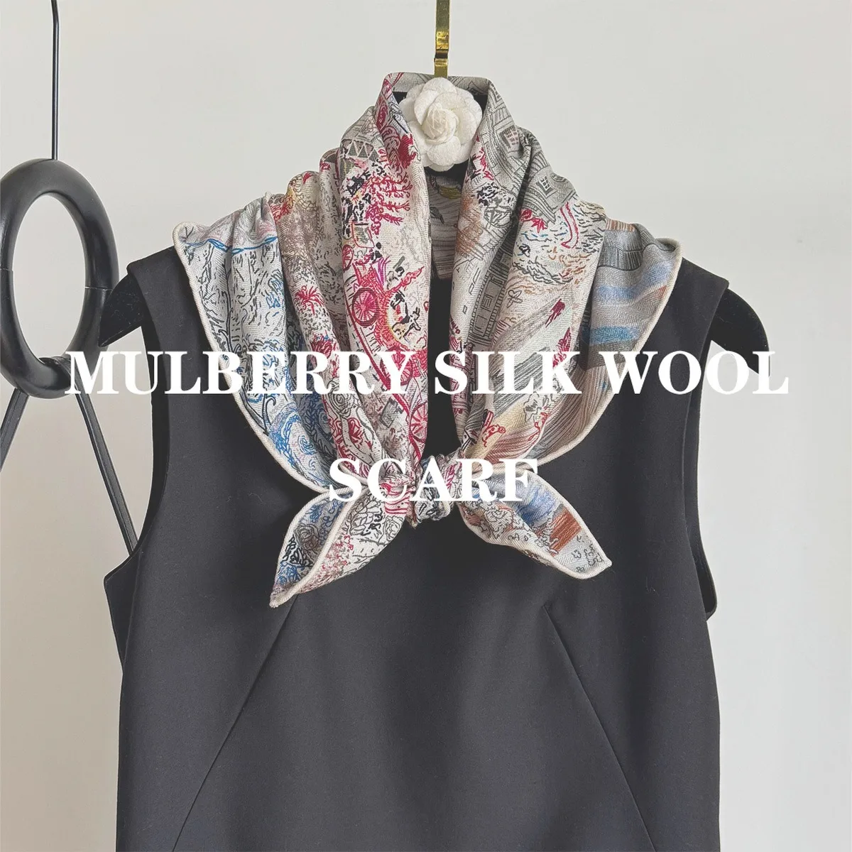 

Натуральный шелк, шерсть 62 см, квадратный шарф, платок, хиджаб, шаль, женский подарок, повязка на голову, шейный платок, повязка для волос, пашмина, пончо, бандана