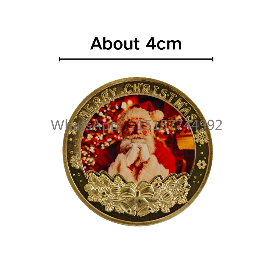 2025 Merry Christmas Coins Santa Claus Snowman Elk Christmas Tree Decoration Coins Home Furnishings Gifts for Friends and Family